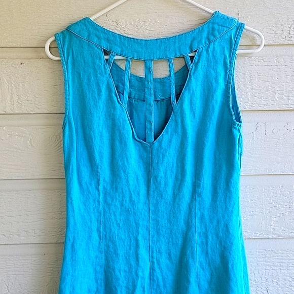 Women's natural linen dress with embroidery size S - Picture 10 of 14